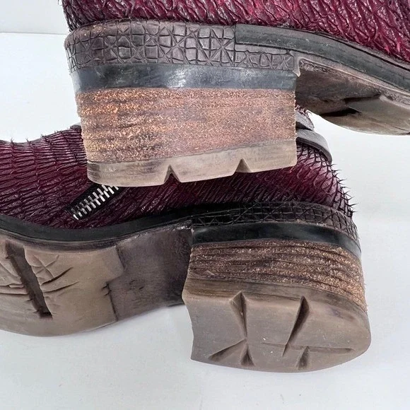 A.S.98 Airstep Avant Garde leather ankle boots red burgundy‎ maroon - Picture 9 of 13